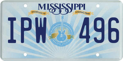 MS license plate IPW496