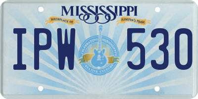 MS license plate IPW530