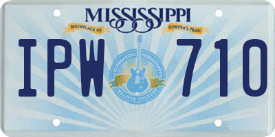 MS license plate IPW710