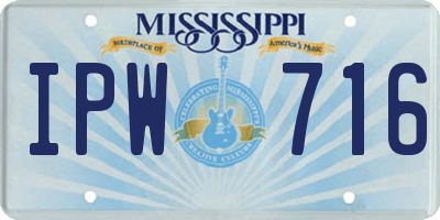 MS license plate IPW716