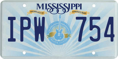 MS license plate IPW754