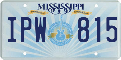 MS license plate IPW815