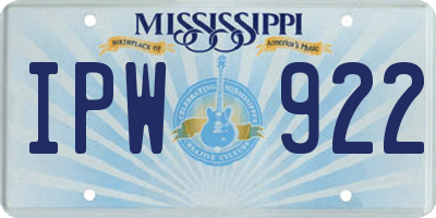 MS license plate IPW922