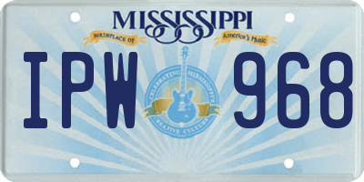 MS license plate IPW968