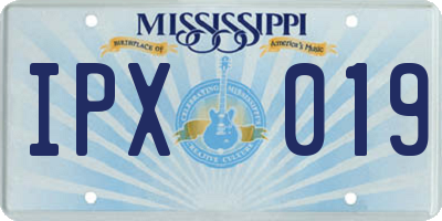 MS license plate IPX019