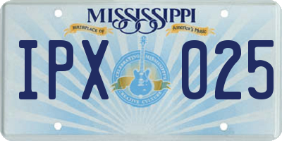 MS license plate IPX025