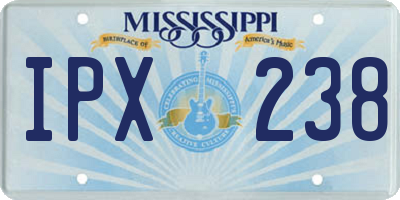 MS license plate IPX238