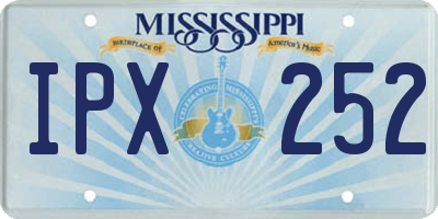 MS license plate IPX252