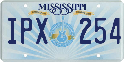 MS license plate IPX254