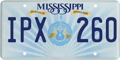 MS license plate IPX260
