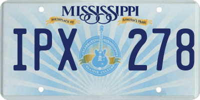 MS license plate IPX278