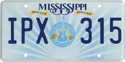 MS license plate IPX315