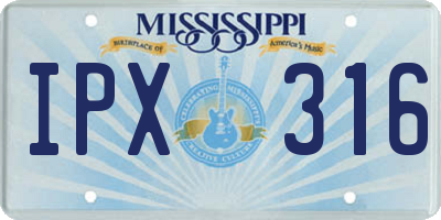 MS license plate IPX316