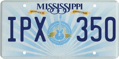 MS license plate IPX350