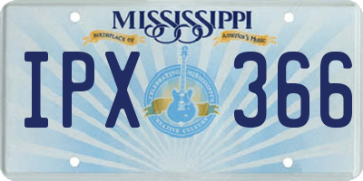 MS license plate IPX366