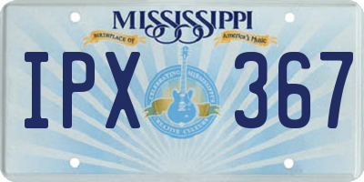 MS license plate IPX367