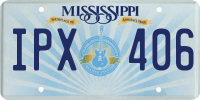 MS license plate IPX406