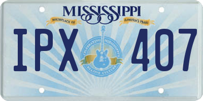 MS license plate IPX407