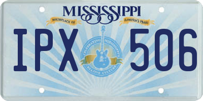 MS license plate IPX506