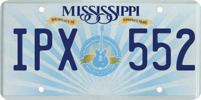 MS license plate IPX552