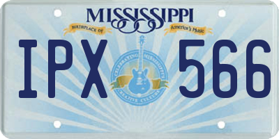 MS license plate IPX566