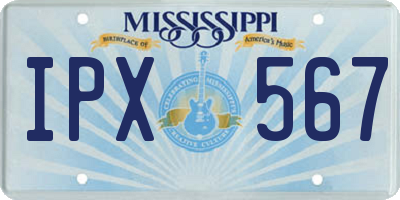MS license plate IPX567