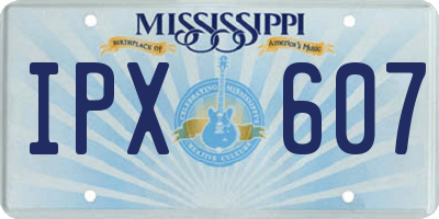 MS license plate IPX607