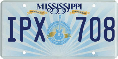 MS license plate IPX708