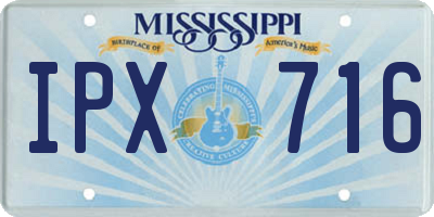 MS license plate IPX716
