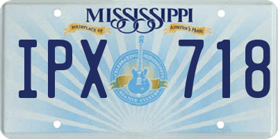 MS license plate IPX718