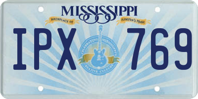 MS license plate IPX769