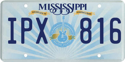 MS license plate IPX816