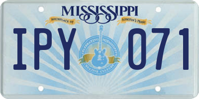 MS license plate IPY071