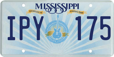 MS license plate IPY175