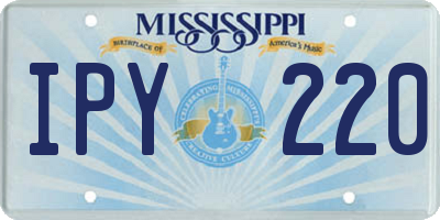 MS license plate IPY220