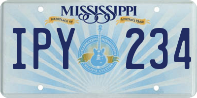 MS license plate IPY234