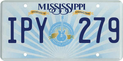 MS license plate IPY279