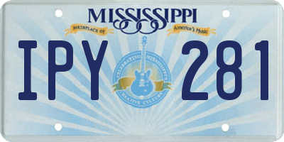 MS license plate IPY281