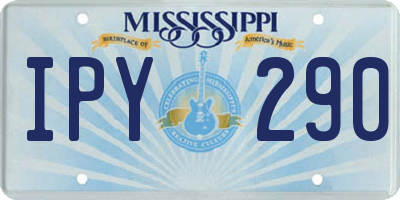 MS license plate IPY290