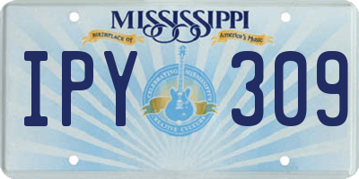 MS license plate IPY309