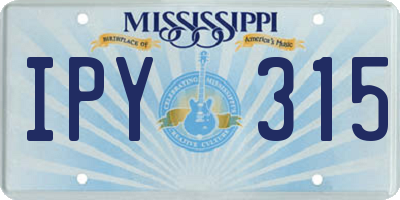 MS license plate IPY315