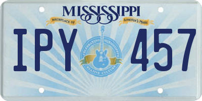 MS license plate IPY457