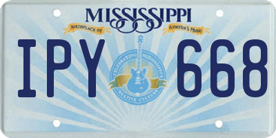 MS license plate IPY668