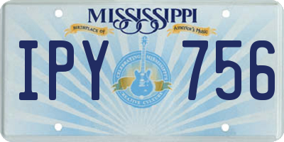 MS license plate IPY756