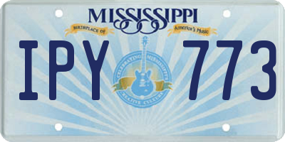 MS license plate IPY773