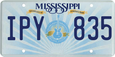 MS license plate IPY835