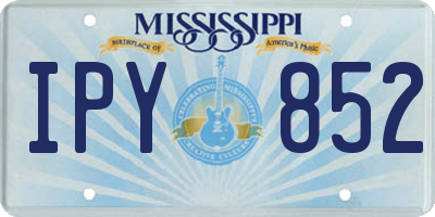 MS license plate IPY852