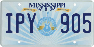 MS license plate IPY905