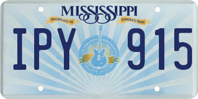 MS license plate IPY915