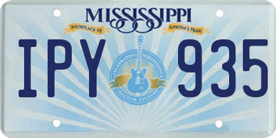 MS license plate IPY935